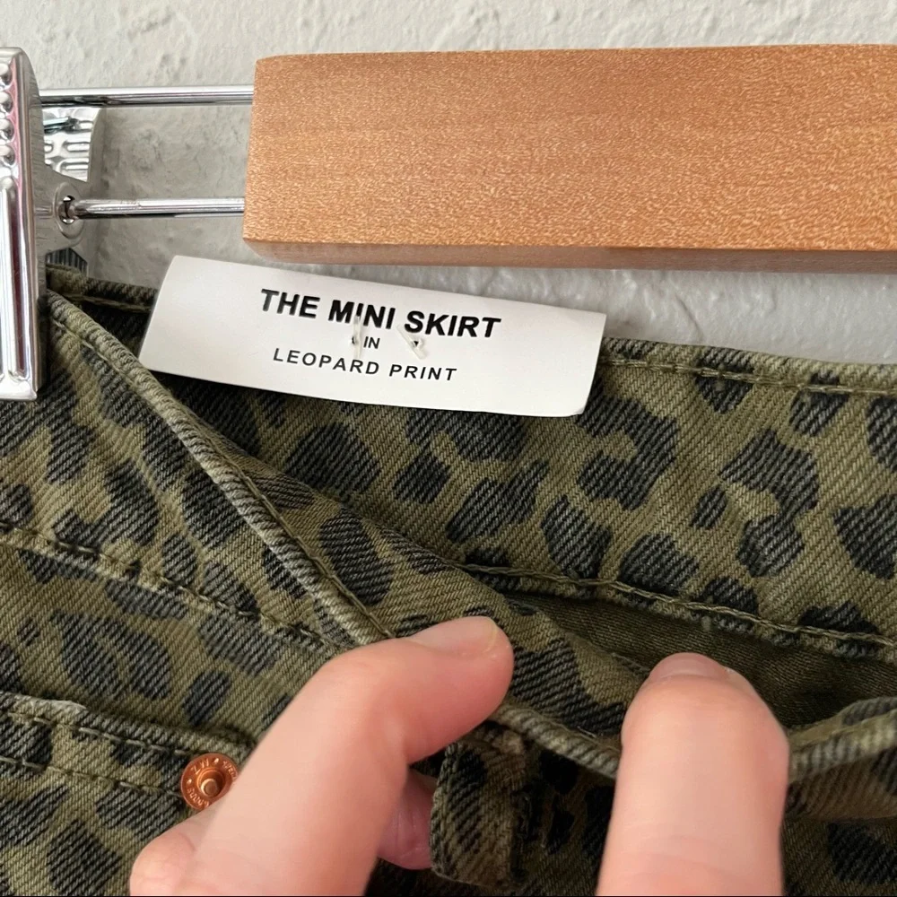 NWT Zara Leopard Print Mini Skirt Green M - Picture 11 of 15